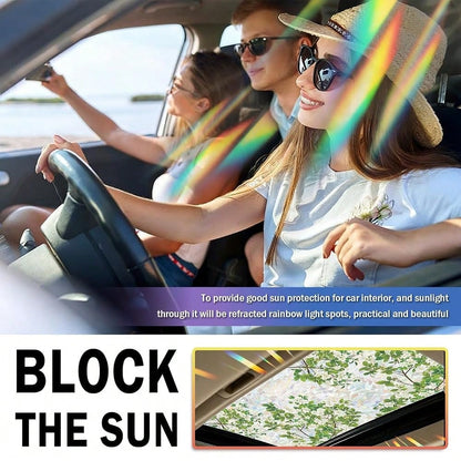 In Car Sunroof Stained Glass Window Film,Stylish Sunroof Sticker Static Cling Privacy Film Sun Protection,Stained Glass Sunroofs Films