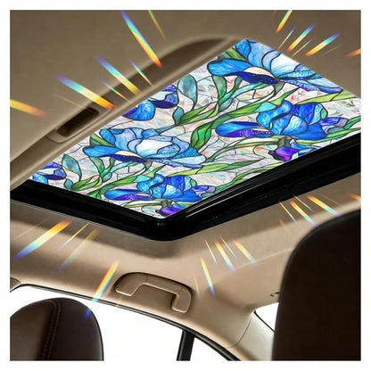 In Car Sunroof Stained Glass Window Film,Stylish Sunroof Sticker Static Cling Privacy Film Sun Protection,Stained Glass Sunroofs Films
