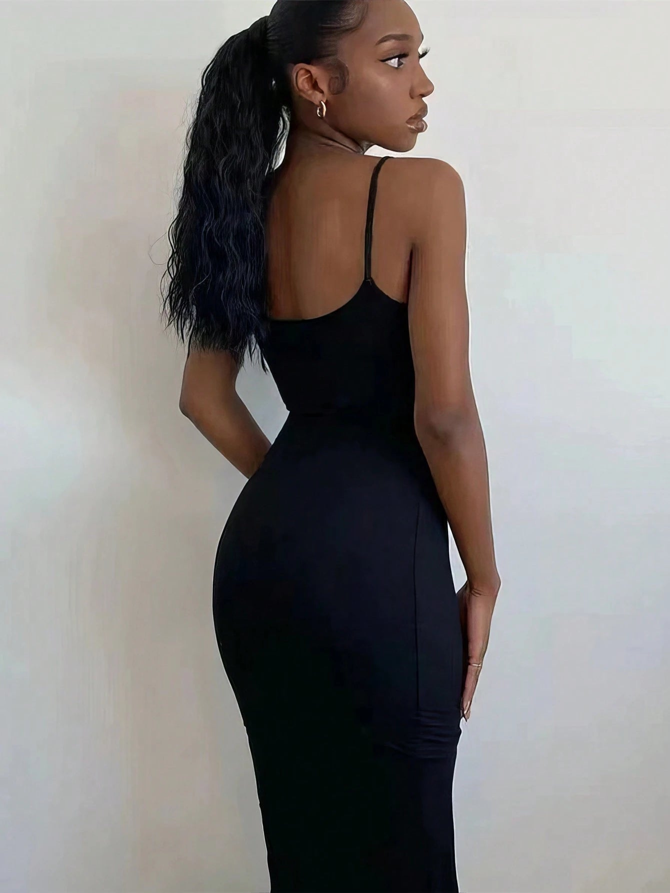 INAWLY Solva Women's Solid Color Mermaid Tail Cami Dress Sexy Dress