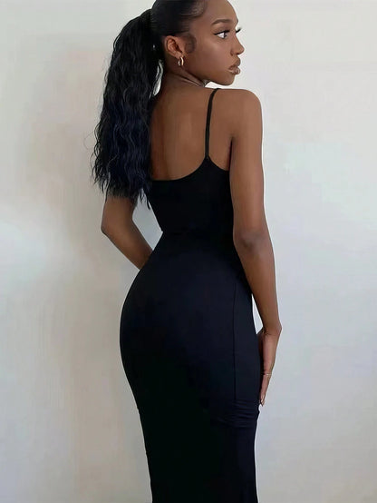 INAWLY Solva Women's Solid Color Mermaid Tail Cami Dress Sexy Dress