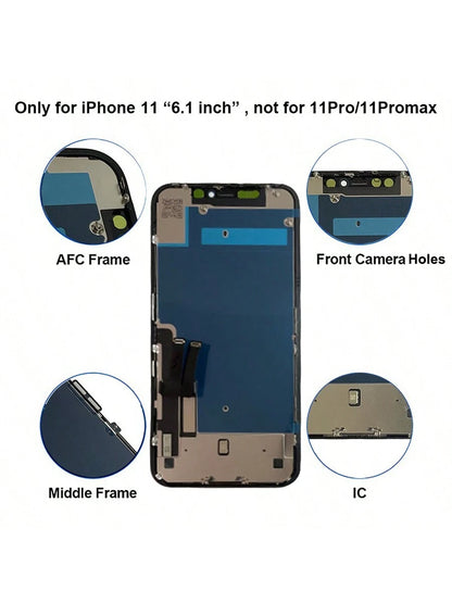 Incell LCD Display Screen With Touch Digitizer Assembly For IPhone 11, No Dead Pixels, Replacement Screen For IPhone 11