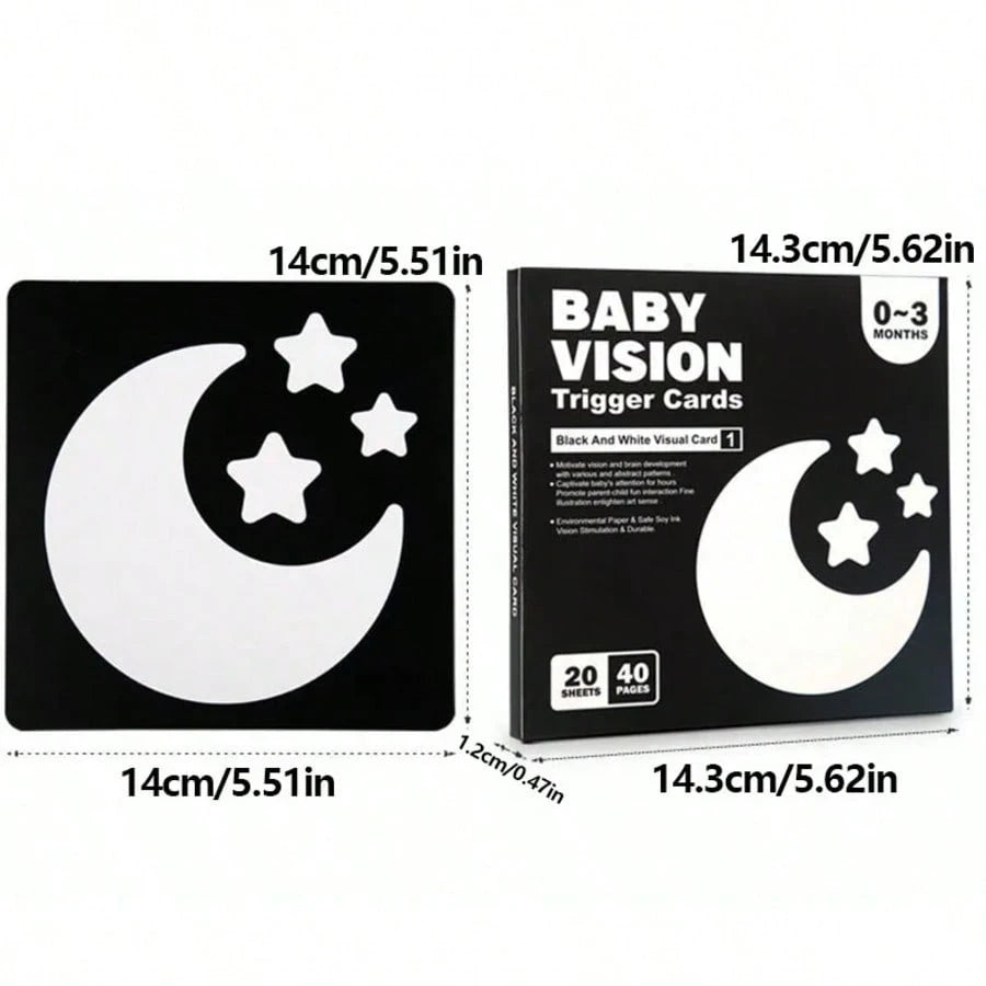 Infant Visual Trigger Cards Set- Age-Specific (0-3/3-6/6-12/12-24 Months) Visual Stimulation Flash Cards, Newborn Early Education Toys, Black & White/Colorful Patterns, Promote Infant Visual Developm