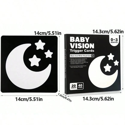 Infant Visual Trigger Cards Set- Age-Specific (0-3/3-6/6-12/12-24 Months) Visual Stimulation Flash Cards, Newborn Early Education Toys, Black & White/Colorful Patterns, Promote Infant Visual Developm