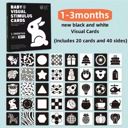 Infant Visual Trigger Cards Set- Age-Specific (0-3/3-6/6-12/12-24 Months) Visual Stimulation Flash Cards, Newborn Early Education Toys, Black & White/Colorful Patterns, Promote Infant Visual Developm
