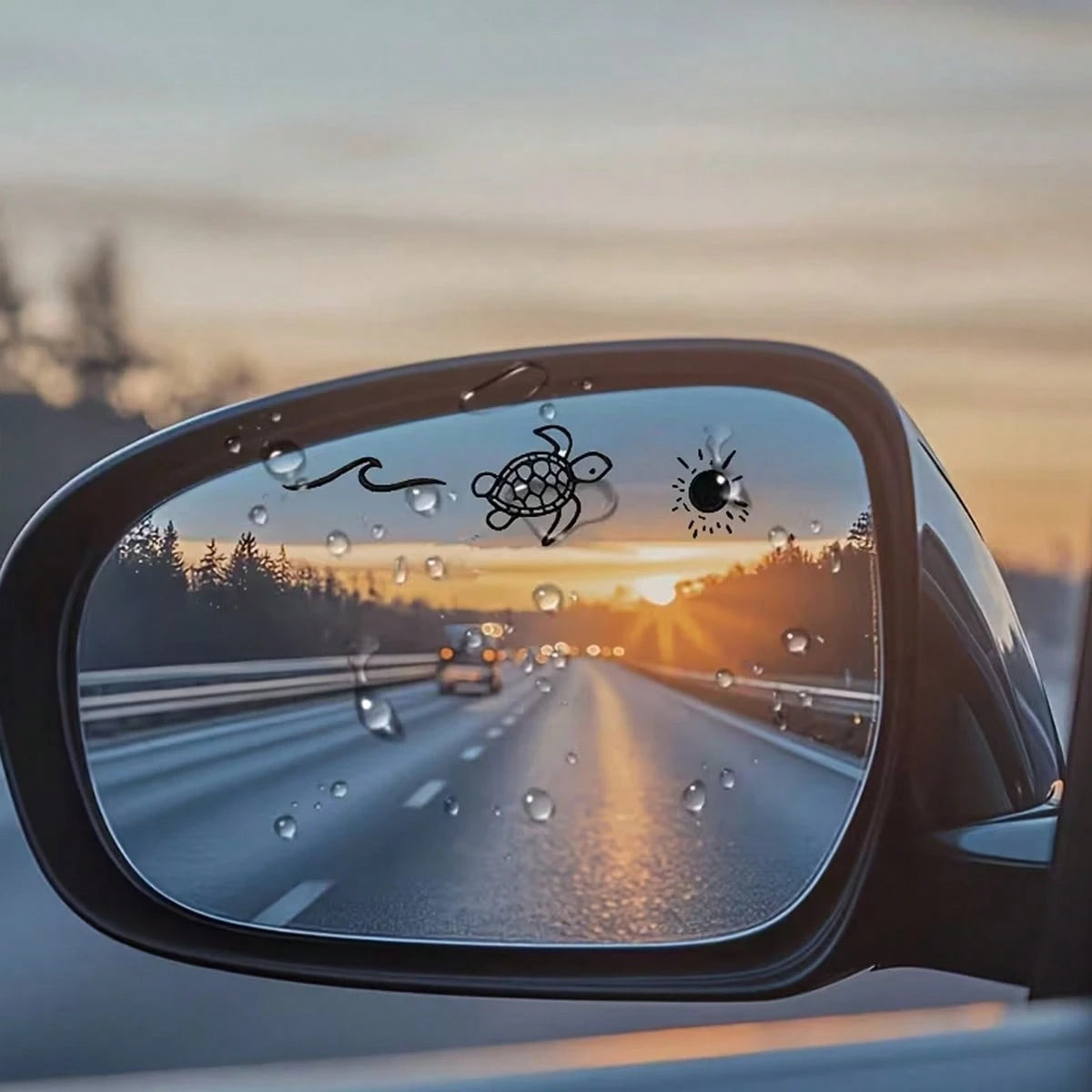 Inspiring Rear-View Mirror Stickers, With A Marine Theme And In An Inspirational Hand-Drawn Style- Rear-View Mirror Stickers For Cars, Tablets, Water Bottles, Notebooks, Etc. A Heartwarming Gift For