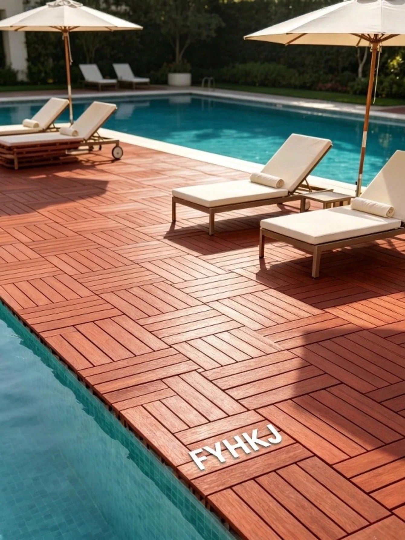 Interlocking Deck Tiles, Waterproof Plastic Patio Floor Tiles, Snap Together Outdoor Flooring, Easy DIY Install Balcony Garden Poolside Backyard Courtyard Flooring Tile, Weather Resistant Interlock Fl