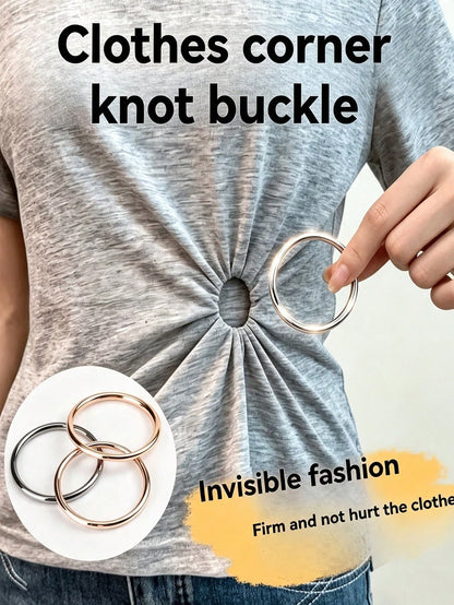 Invisible Clothing Accessories Rubber Band Set, Shirt & Dress Back Tightening Clips With Metal Rings, Short Sleeve T-Shirt & Dress Waist Buckle Back Clips, Waist Cinching Belt