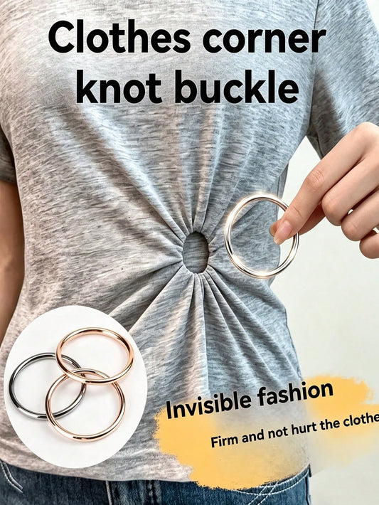 Invisible Clothing Accessories Rubber Band Set, Shirt & Dress Back Tightening Clips With Metal Rings, Short Sleeve T-Shirt & Dress Waist Buckle Back Clips, Waist Cinching Belt