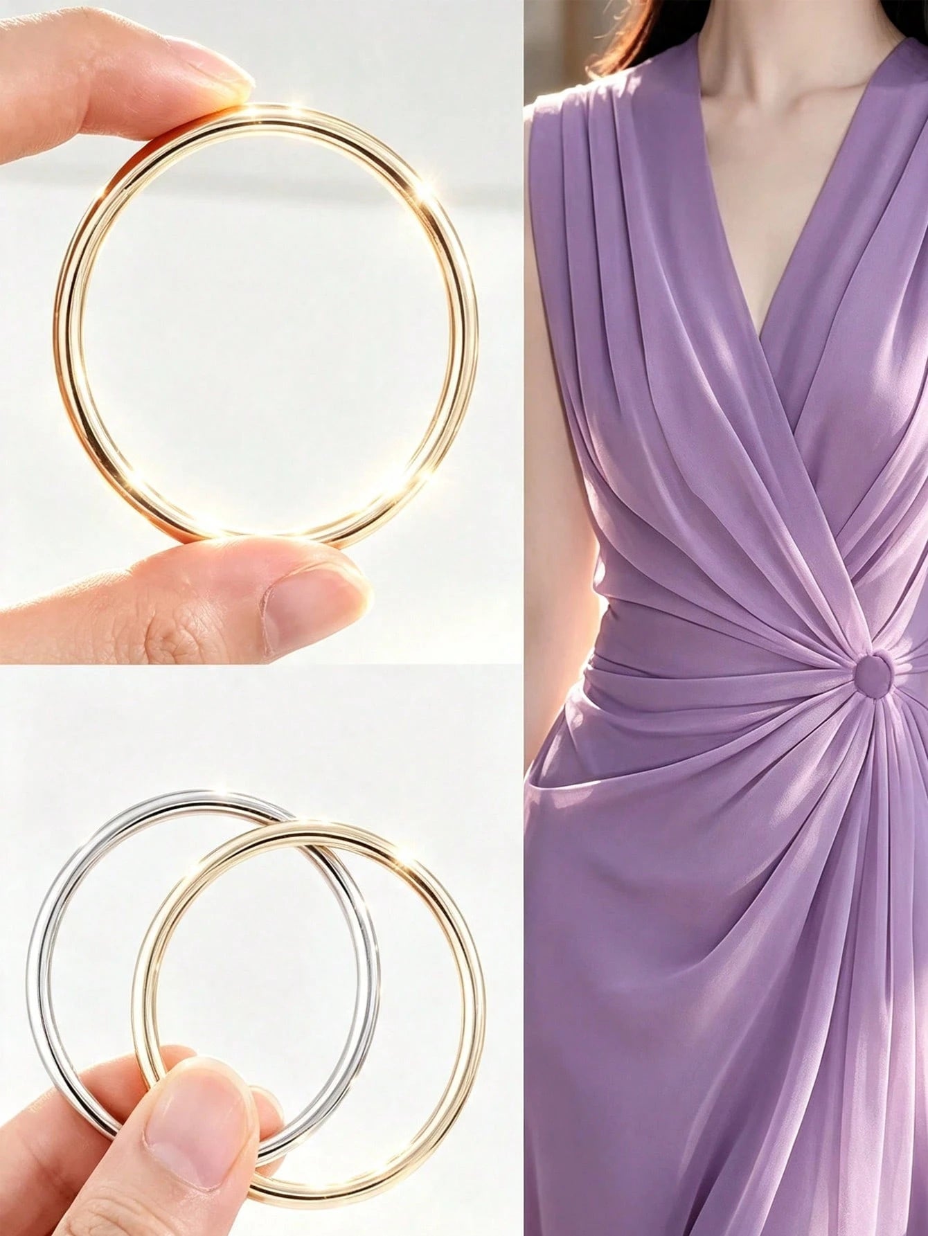 Invisible Clothing Accessories Rubber Band Set, Shirt & Dress Back Tightening Clips With Metal Rings, Short Sleeve T-Shirt & Dress Waist Buckle Back Clips, Waist Cinching Belt