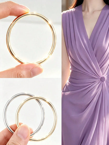 Invisible Clothing Accessories Rubber Band Set, Shirt & Dress Back Tightening Clips With Metal Rings, Short Sleeve T-Shirt & Dress Waist Buckle Back Clips, Waist Cinching Belt