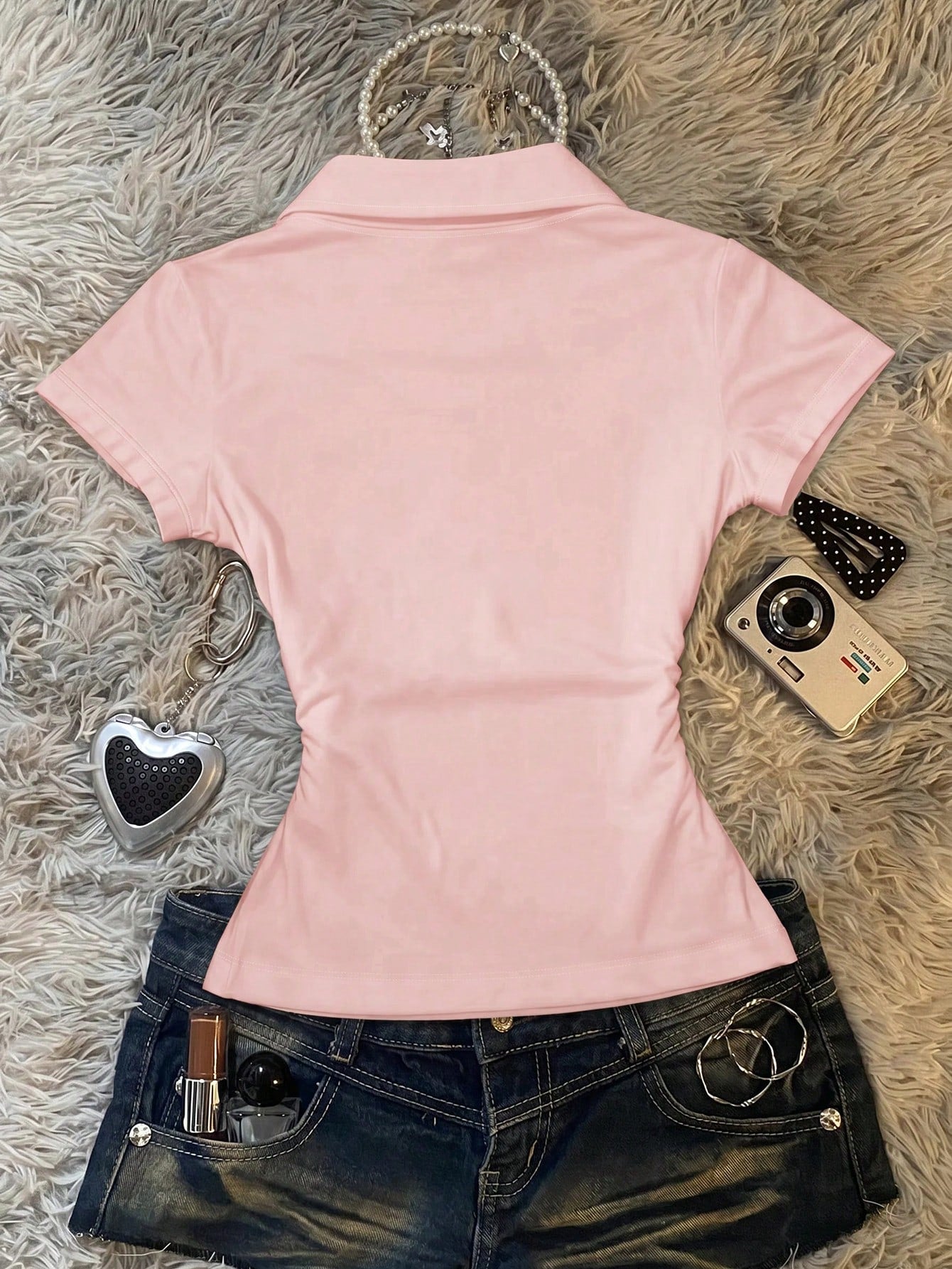 IslaSuriya Women's Floral Print Lapel Short Sleeve Casual T-Shirt