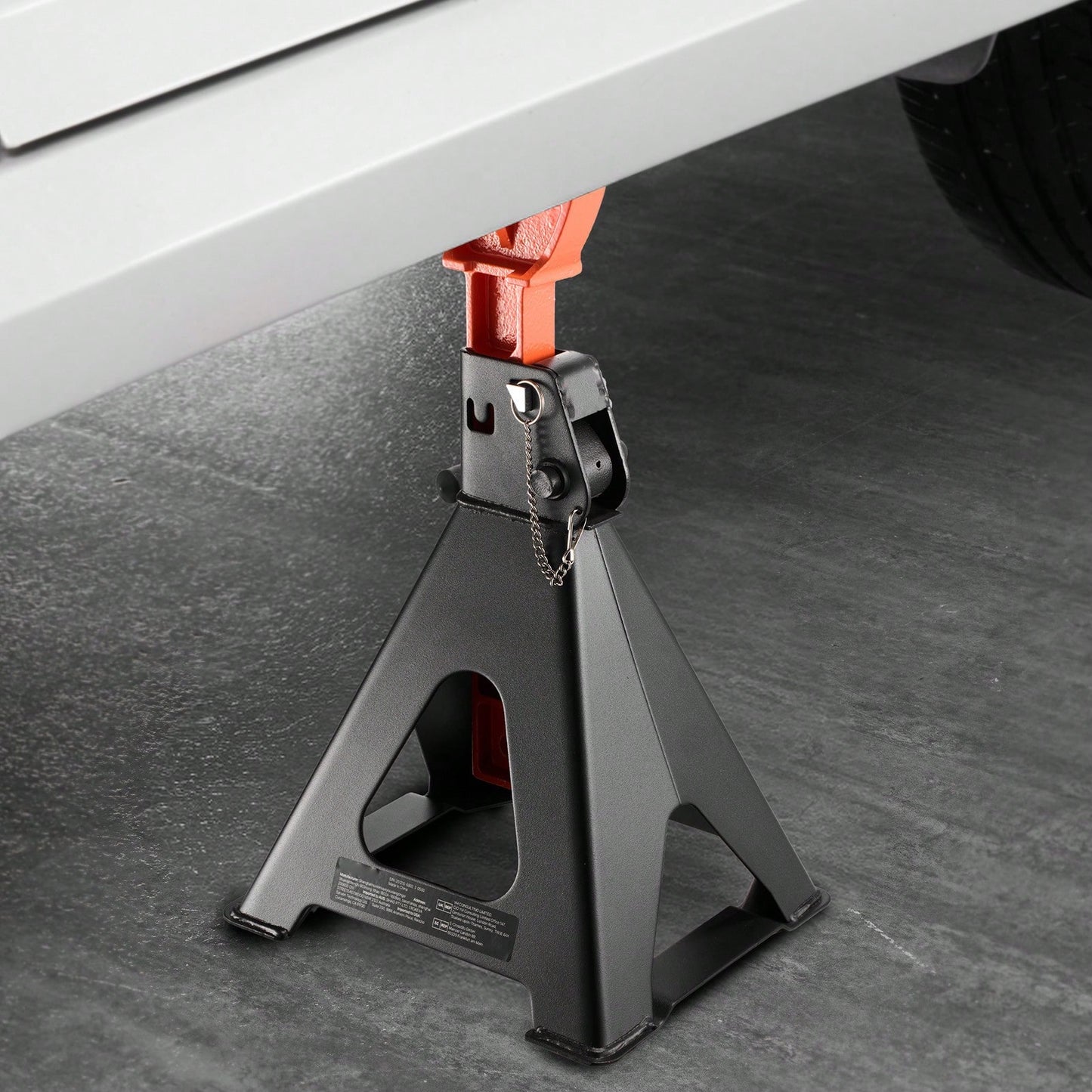 Jack Stands, 6 Ton (13,000 Lbs) Capacity, 14.6-22.8 In Adjustable Height, Heavy Duty Steel Jack Auto Stands With Double Locking, For Lifting RV, Small Truck, Car, SUV, 1 Pair, Black And Orange