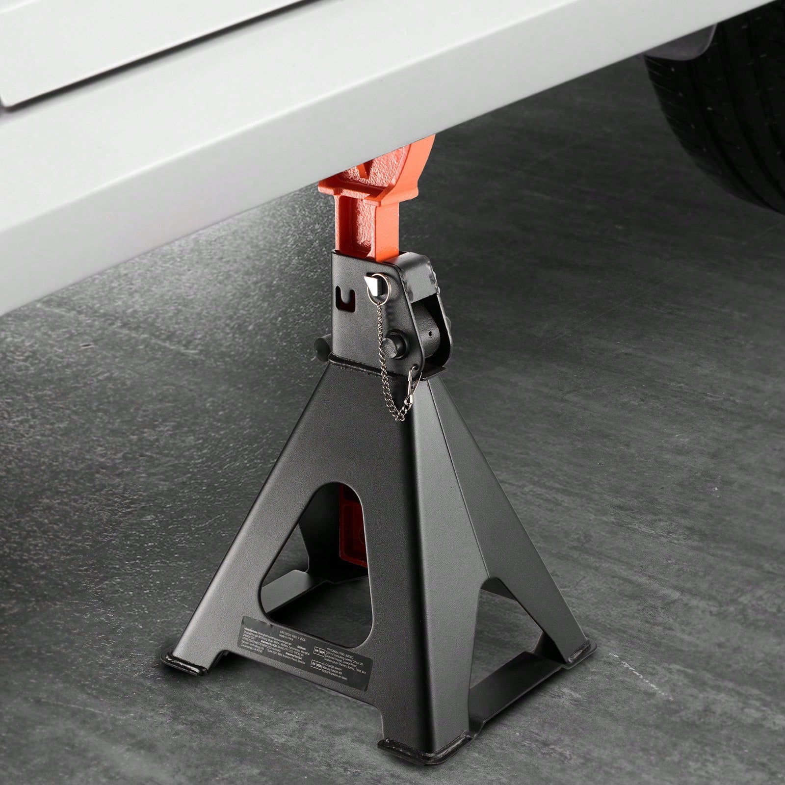 Jack Stands, 6 Ton (13,000 Lbs) Capacity, 14.6-22.8 In Adjustable Height, Heavy Duty Steel Jack Auto Stands With Double Locking, For Lifting RV, Small Truck, Car, SUV, 1 Pair, Black And Orange