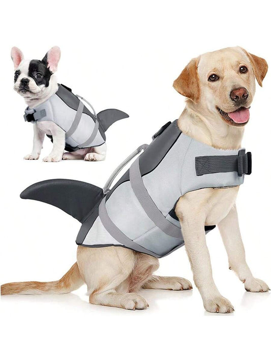 Jacket, Suitable For Large Dogs Swimming And Rowing Life Jacket, Shark Life Vest For Small, Medium, And Large Dogs, With Rescue Handle And High Buoyancy.