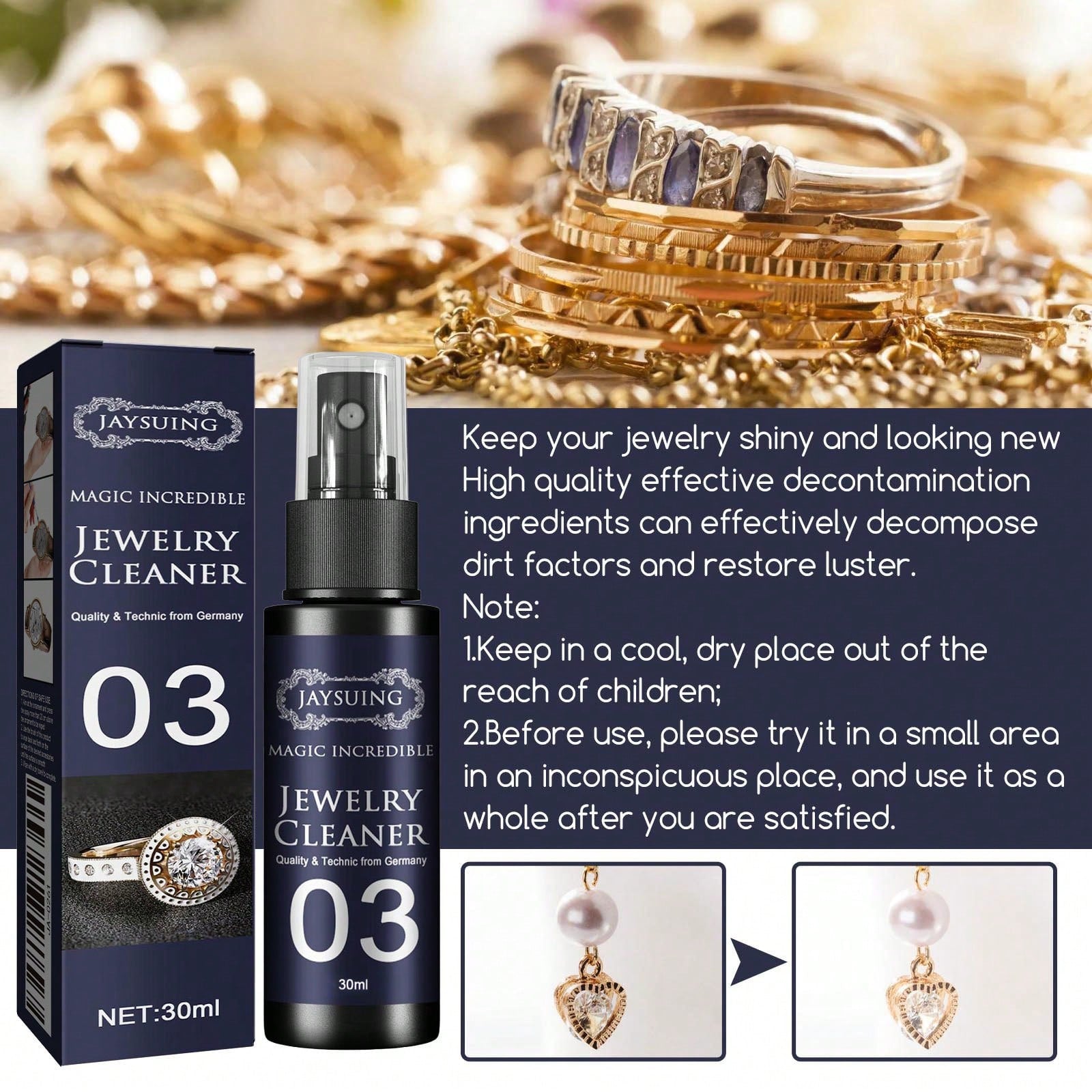 JAYSUING 1pc/Jewelry Cleaner, Suitable For Watches, Diamond Rings, Rust Removal, Stain Removal, Dial Maintenance, Cleaning, Gold Jewelry, 30ml Jewelry Cleaner Watch Ring Spray, Multi-Functional Rust R