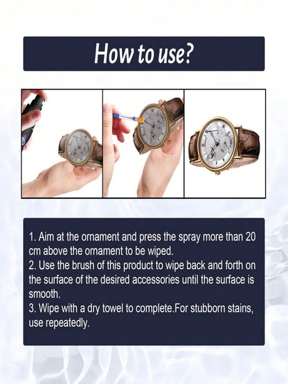 JAYSUING 1pc/Jewelry Cleaner, Suitable For Watches, Diamond Rings, Rust Removal, Stain Removal, Dial Maintenance, Cleaning, Gold Jewelry, 30ml Jewelry Cleaner Watch Ring Spray, Multi-Functional Rust R