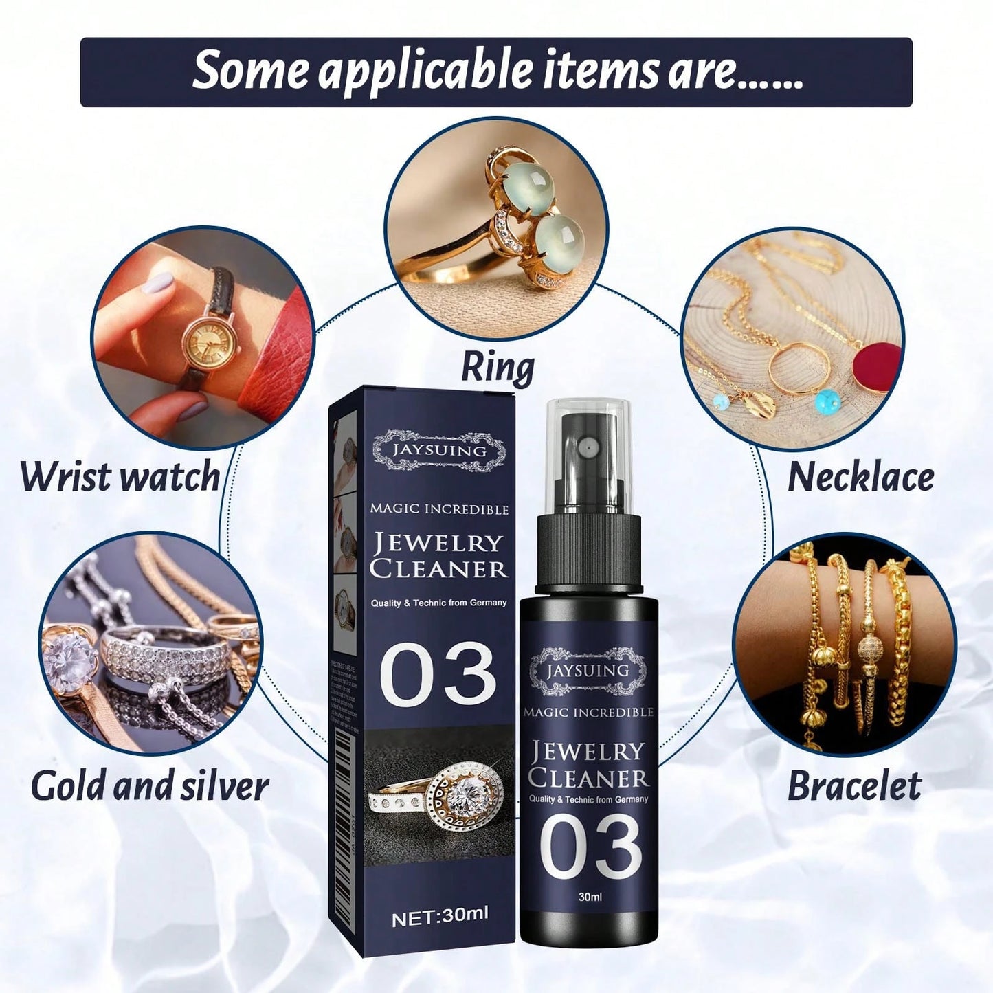 JAYSUING 1pc/Jewelry Cleaner, Suitable For Watches, Diamond Rings, Rust Removal, Stain Removal, Dial Maintenance, Cleaning, Gold Jewelry, 30ml Jewelry Cleaner Watch Ring Spray, Multi-Functional Rust R