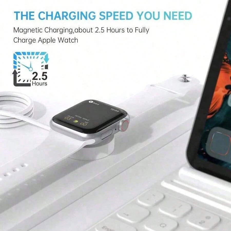 JMMO 1pc 3.3ft/100cm Portable Magnetic Wireless Charger Compatible With Apple Watch Series Ultra/9/8/7/6/SE/SE2/5/4/3/2/1