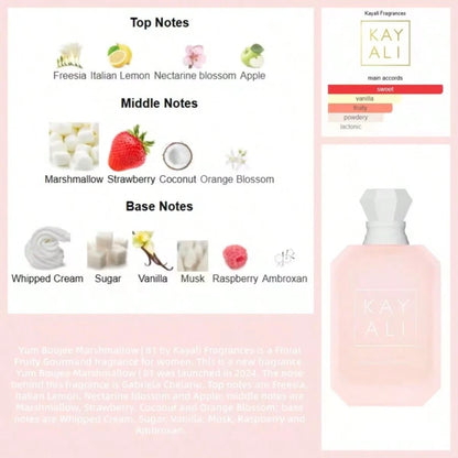 KAYALI 81 100ml Women's Eau De Parfum Luxury Long Lasting Floral Fruity Vanilla Oriental Woody Sweet Perfume Signature Scent Soft, Cute And Sweet Strawberry, Cotton Candy And Milk Fragrance, Also Suit