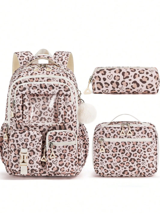 Kids Backpack For Girls, 3Pcs School Backpack With Lunch Box & Pencil Pouch, Cute Bookbag Set For Elementary Middle School Student, Back To School
