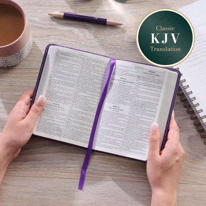 KJV Holy Bible, Compact Faux Leather Red Letter Edition- Ribbon Marker, King James Version, Purple (KJV Compact Editions)