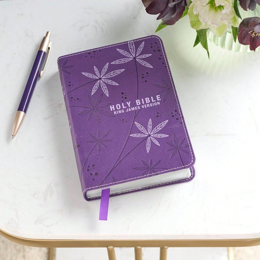 KJV Holy Bible, Compact Faux Leather Red Letter Edition- Ribbon Marker, King James Version, Purple (KJV Compact Editions)