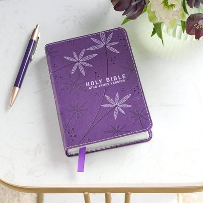 KJV Holy Bible, Compact Faux Leather Red Letter Edition- Ribbon Marker, King James Version, Purple (KJV Compact Editions)