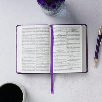KJV Holy Bible, Compact Faux Leather Red Letter Edition- Ribbon Marker, King James Version, Purple (KJV Compact Editions)