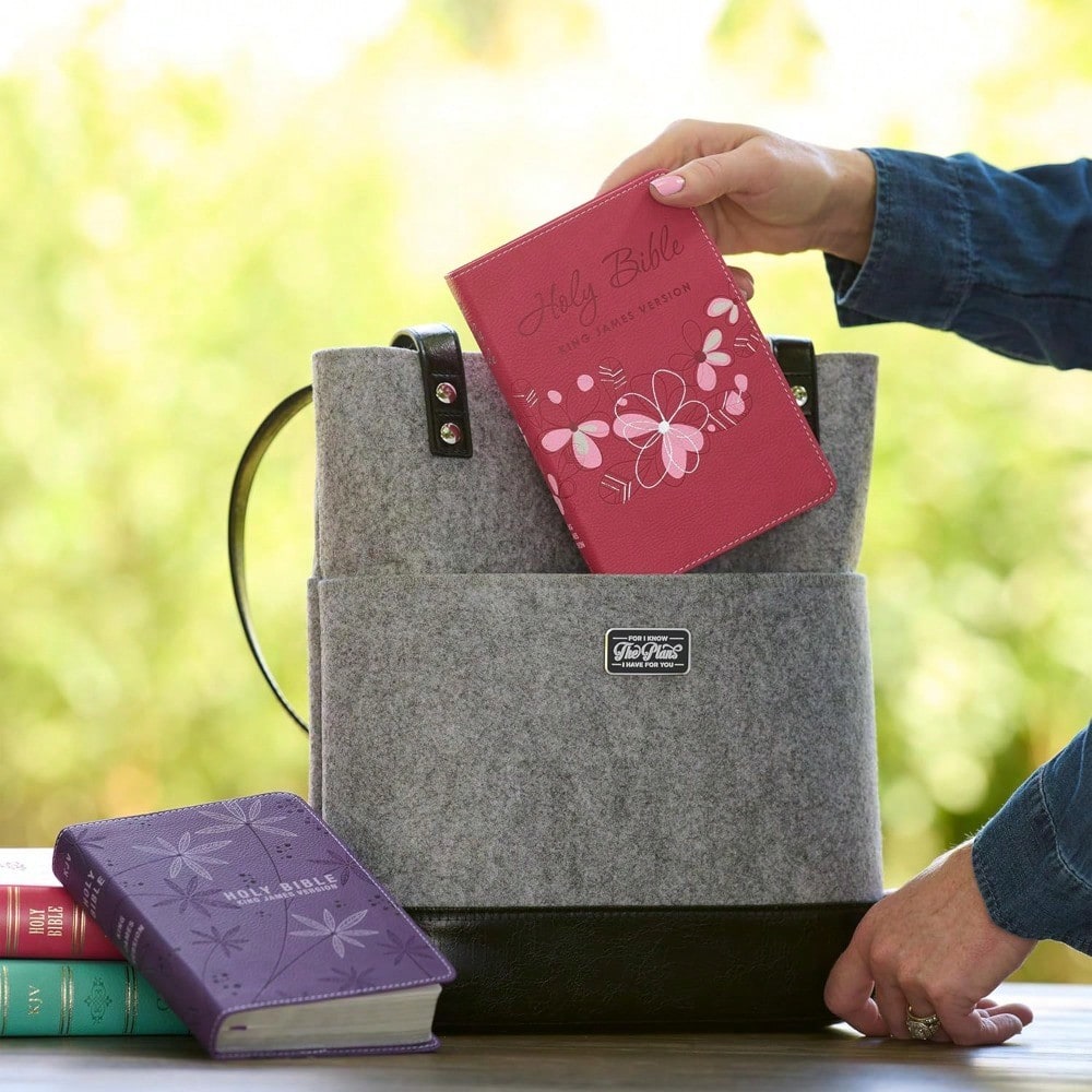 KJV Holy Bible, Compact Faux Leather Red Letter Edition- Ribbon Marker, King James Version, Purple (KJV Compact Editions)