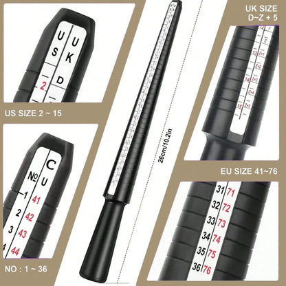 KLONKEE Ring And Bracelet Size Measurement Tools, Plastic Ring Sizer, Bracelet Inner Diameter Gauge, Ring Size Ruler And Universal Finger Measuring Tape, Suitable For Jewelry Making, Portable Design