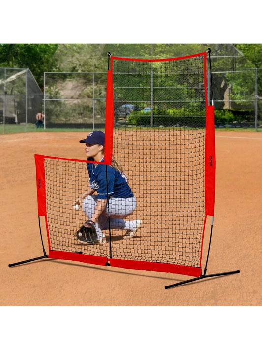 L&I Screen Baseball For Batting Cage 7x7&7x4 Ft Baseball & Softball Safety Screen Body Protector Portable Batting Screen With Carry Bag Wheels Ground Stakes Heavy Duty Pitching Net For Pitchers Protec