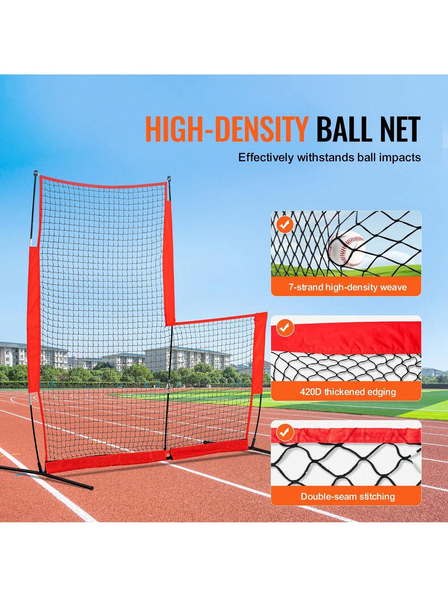 L&I Screen Baseball For Batting Cage 7x7&7x4 Ft Baseball & Softball Safety Screen Body Protector Portable Batting Screen With Carry Bag Wheels Ground Stakes Heavy Duty Pitching Net For Pitchers Protec