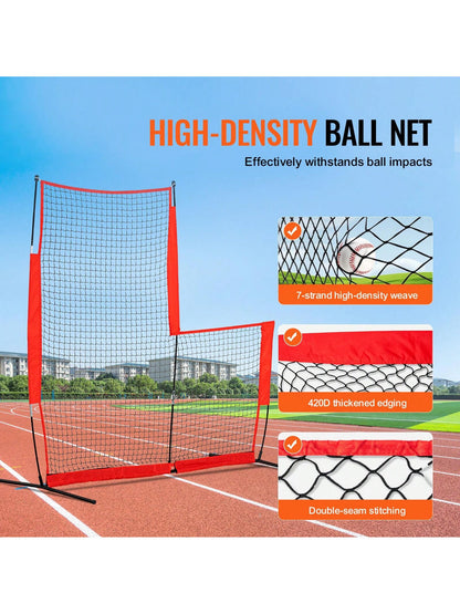 L&I Screen Baseball For Batting Cage 7x7&7x4 Ft Baseball & Softball Safety Screen Body Protector Portable Batting Screen With Carry Bag Wheels Ground Stakes Heavy Duty Pitching Net For Pitchers Protec