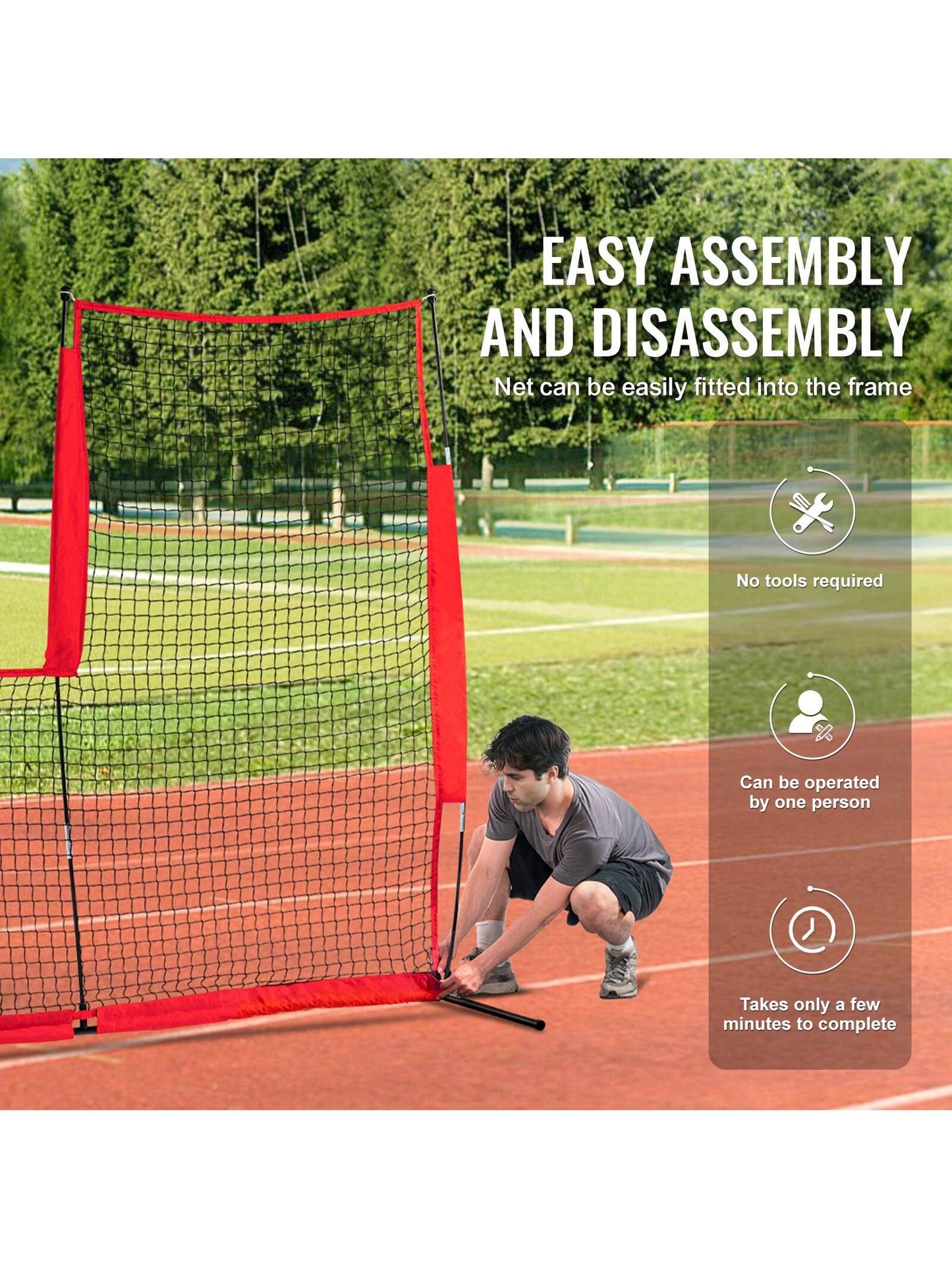 L&I Screen Baseball For Batting Cage 7x7&7x4 Ft Baseball & Softball Safety Screen Body Protector Portable Batting Screen With Carry Bag Wheels Ground Stakes Heavy Duty Pitching Net For Pitchers Protec