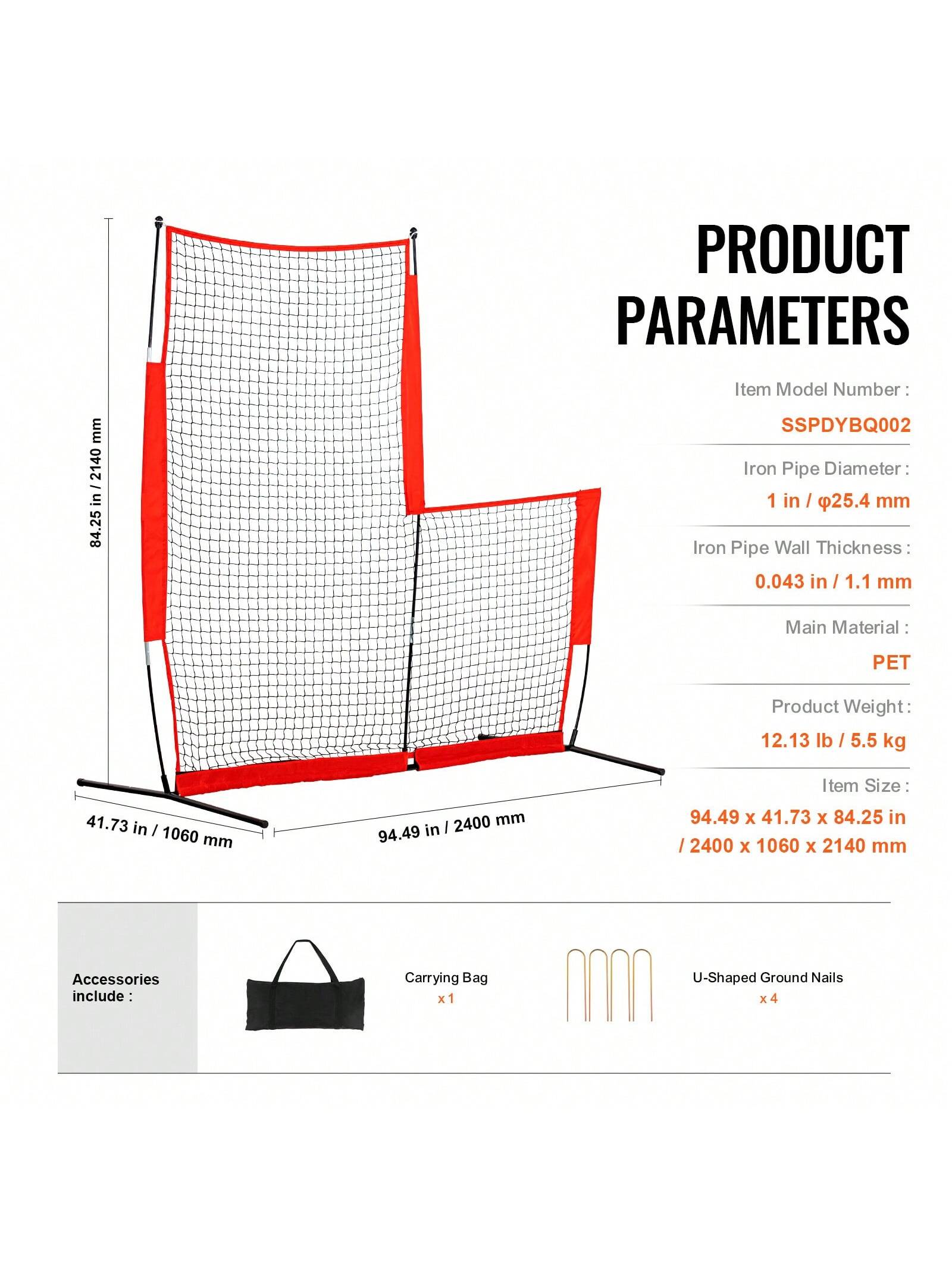 L&I Screen Baseball For Batting Cage 7x7&7x4 Ft Baseball & Softball Safety Screen Body Protector Portable Batting Screen With Carry Bag Wheels Ground Stakes Heavy Duty Pitching Net For Pitchers Protec