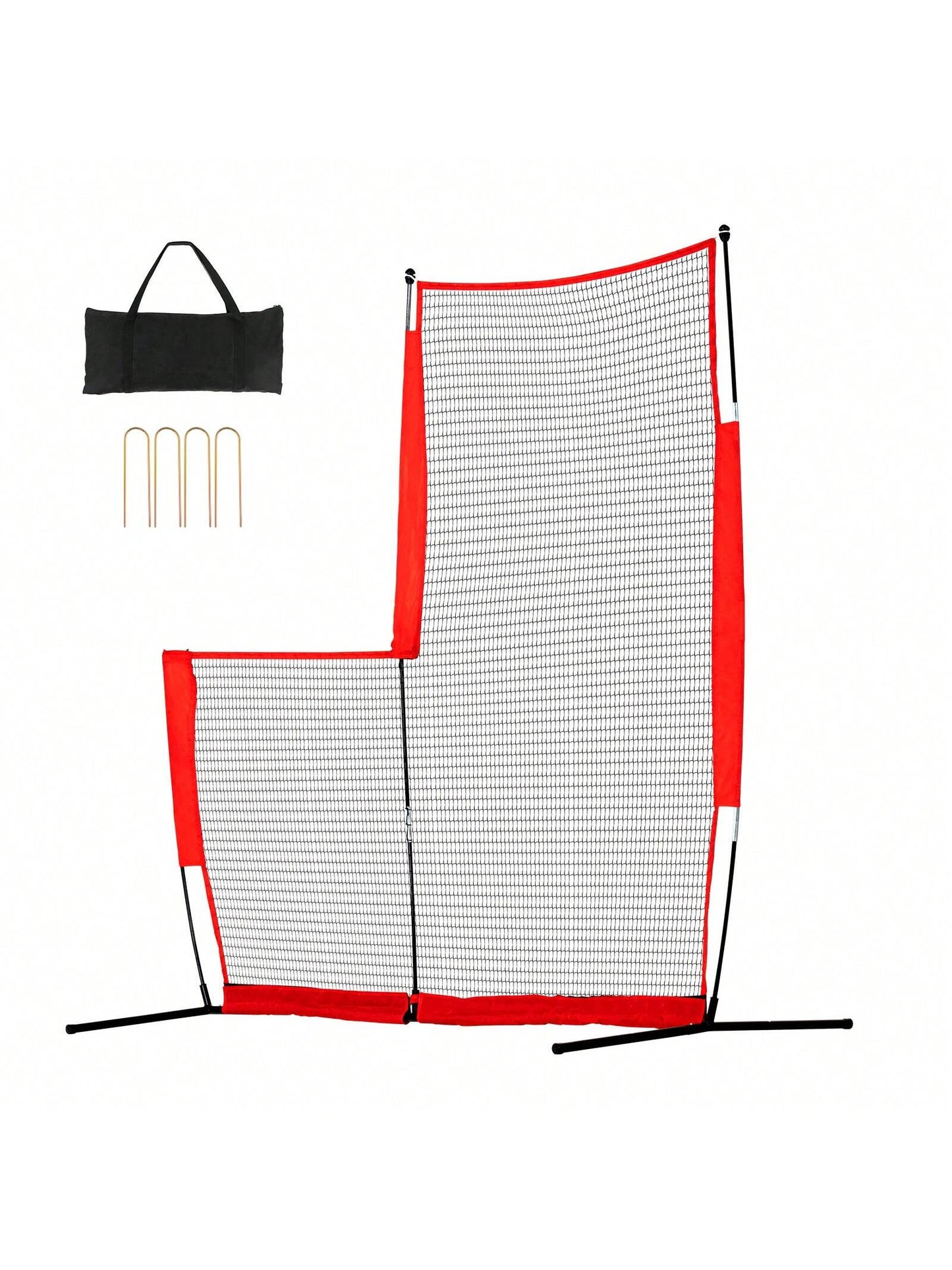 L&I Screen Baseball For Batting Cage 7x7&7x4 Ft Baseball & Softball Safety Screen Body Protector Portable Batting Screen With Carry Bag Wheels Ground Stakes Heavy Duty Pitching Net For Pitchers Protec