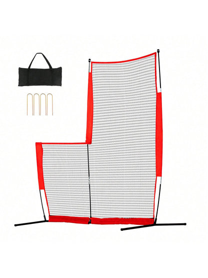 L&I Screen Baseball For Batting Cage 7x7&7x4 Ft Baseball & Softball Safety Screen Body Protector Portable Batting Screen With Carry Bag Wheels Ground Stakes Heavy Duty Pitching Net For Pitchers Protec