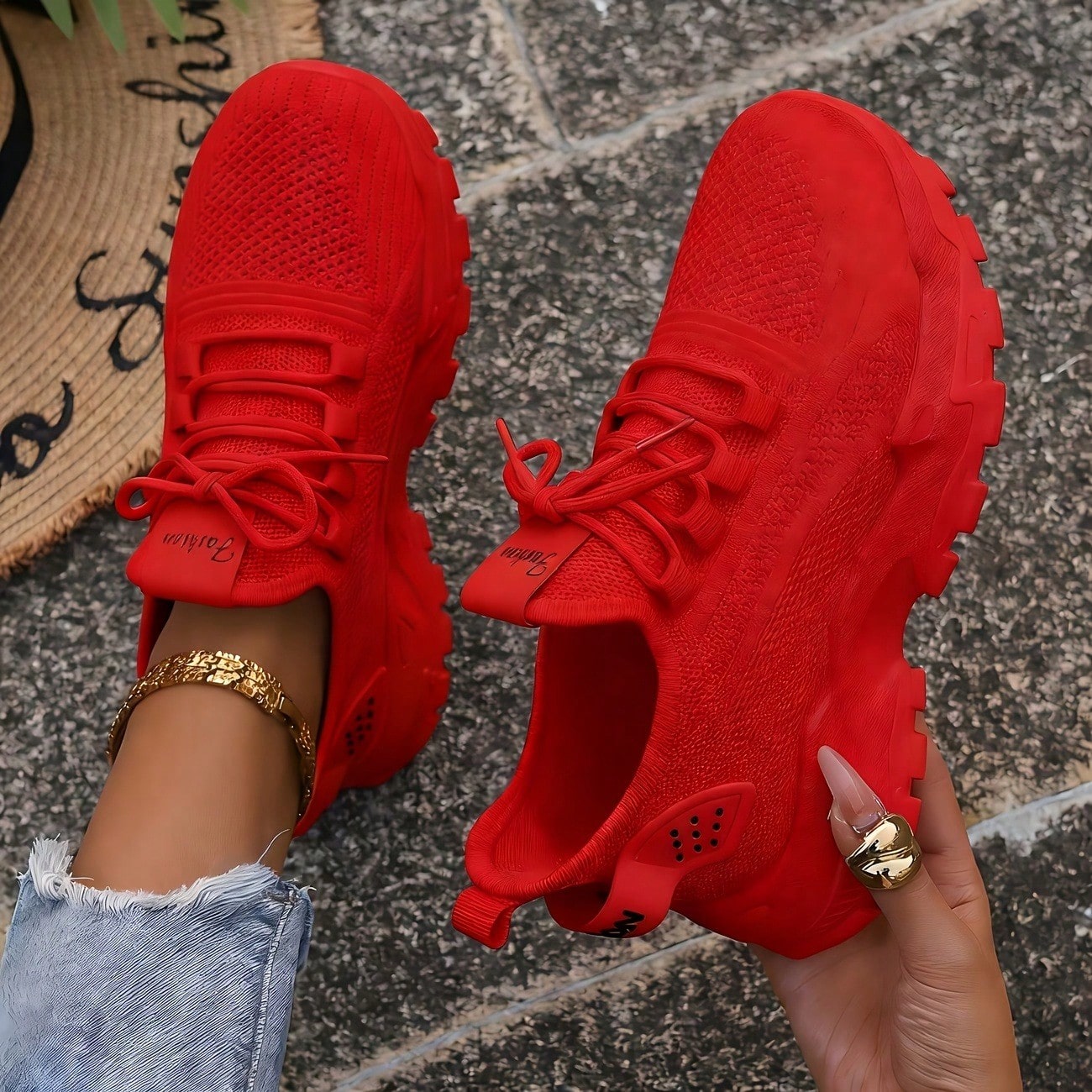 Ladies' Casual Sports Shoes, Fashionable Walking Shoes, Lightweight Casual Shoes, Air Running Shoes, Anti Slip Breathable Tennis Shoes