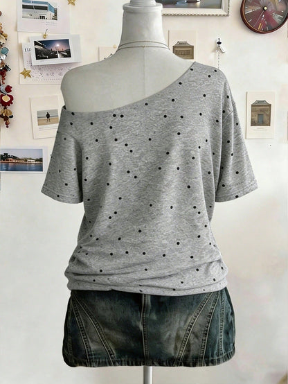 Lalippa Plus Size Vacation Fashion Floral Print Short Sleeve Streetwear T-Shirt