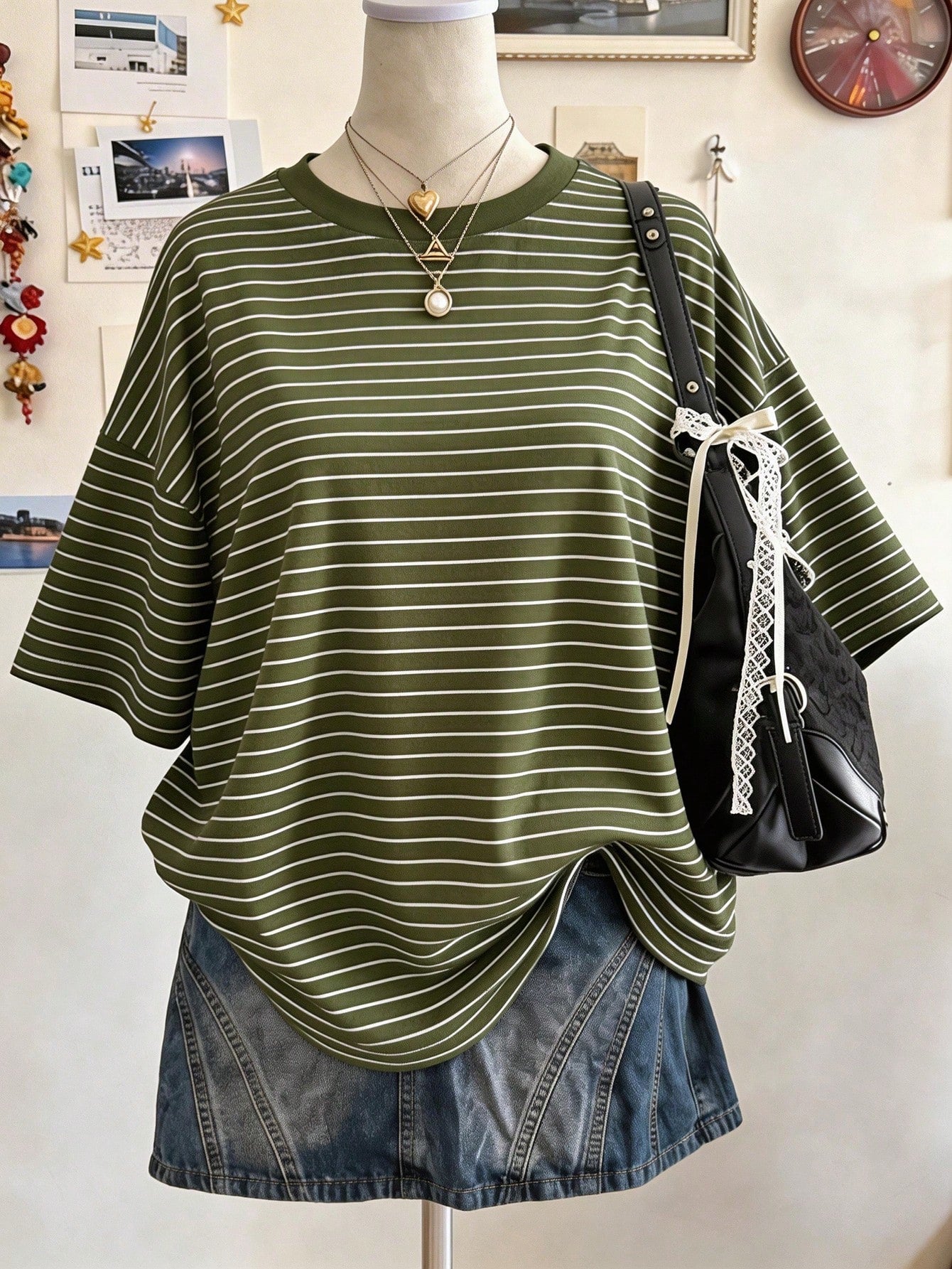 Lalippa Teacher's Day Pattern Digital Print Fashion Simple Women's Plus Size Long Round Neck Drop Shoulder T-Shirt Friend's Gift
