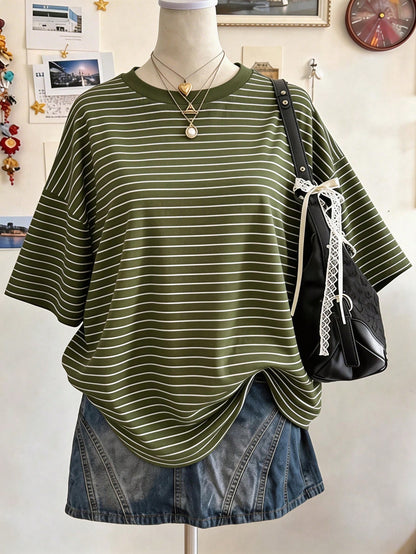 Lalippa Teacher's Day Pattern Digital Print Fashion Simple Women's Plus Size Long Round Neck Drop Shoulder T-Shirt Friend's Gift