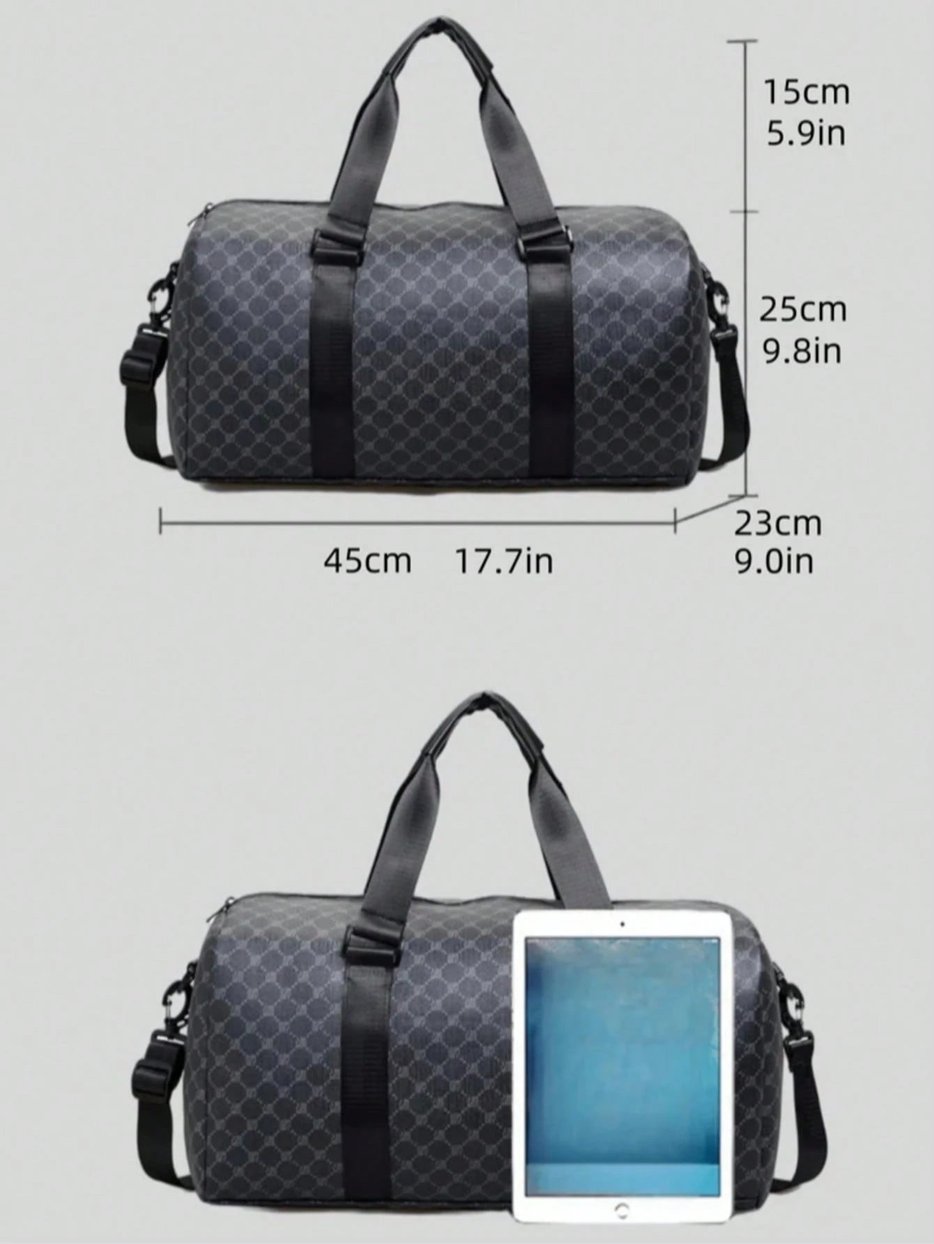 Large Capacity Travel Duffle Bag, Weekender Bag With Wet Pocket, Waterproof Overnight Bag For Gym Fitness Hospital, Carry-On Luggage For Weekend Trip, Black Large Tote Bag Travel Essential Shopping Ba
