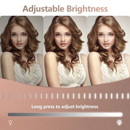 Large Makeup Mirror With Light Strip, 5X Magnifying Glass Illumination, Makeup Mirror Desktop, Smart Touch Desktop, Mirror Strip With 3-Color Adjustable Lighting, Suitable For Dressing Table And Makeu