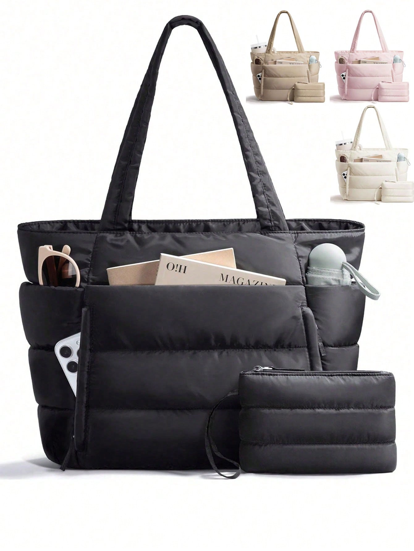 Large Puffer Tote Bag For Women, Laptop Work Bags For Women, Waterproof Purses And Bags Women, Back To School Travel Essential