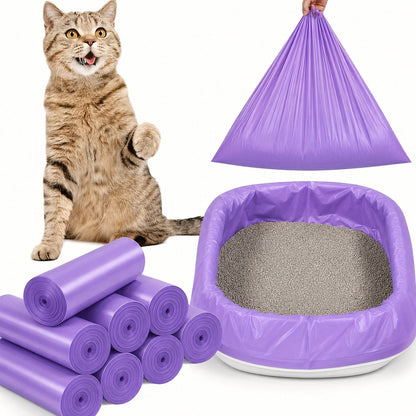 Large Thick Leak-Proof Cat Litter Bags, Suitable For Pet Waste Cleanup And Odor Control; Made Of Thick Absorbent Material With Drawstring Seal Design, Specifically Designed For Multi-Cat Households, E
