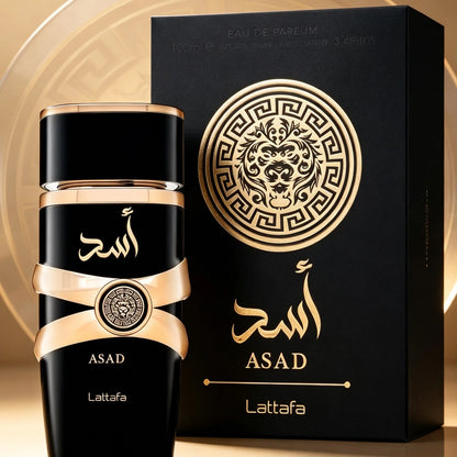 Lattafa Asad Exotic Woody Cedar Eau De Parfum Bold Arabian Masculine Cologne Holiday Surprise Gift For Men