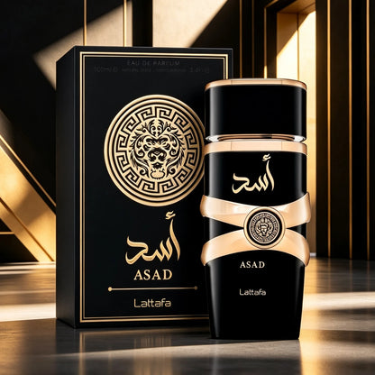 Lattafa Asad Exotic Woody Cedar Eau De Parfum Bold Arabian Masculine Cologne Holiday Surprise Gift For Men