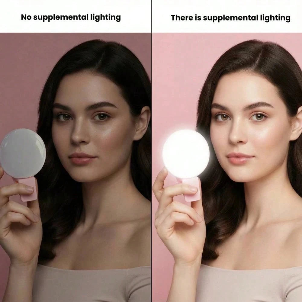 LED Selfie Light, Portable LED Light, Ring Light, Clip-On Fill Light, 3 Lighting Modes, Phone Selfie Light, Makeup Mirror Light, Suitable For Phones And Computers, For Makeup, Zoom Meetings, Live Stre