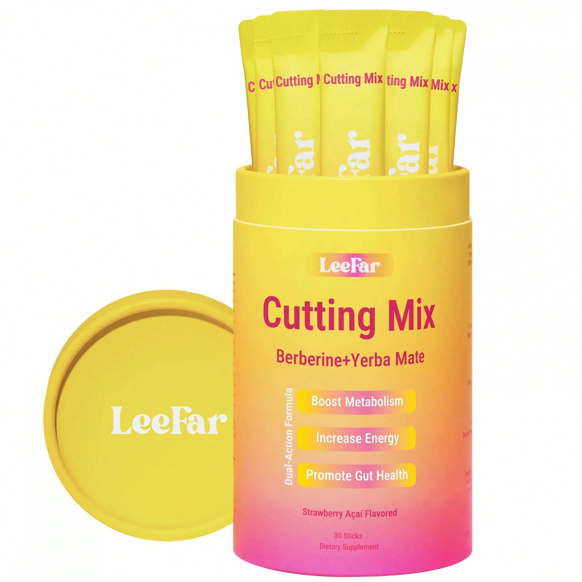 LeeFar Cutting Drink Mix –| Strawberry Açaí Flavor – 30 Servings