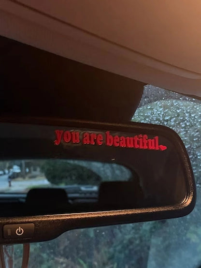 Letter Graphic Car Rearview Mirror Sticker